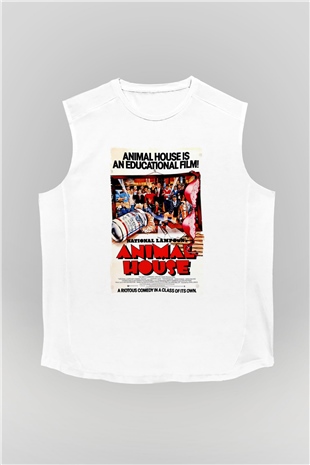 Animal House Beyaz Unisex  Kolsuz Tişört