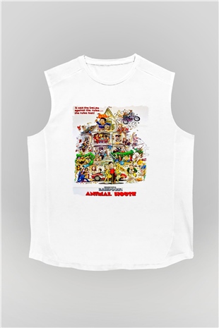 Animal House Beyaz Unisex  Kolsuz Tişört