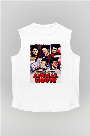Animal House Beyaz Unisex  Kolsuz Tişört