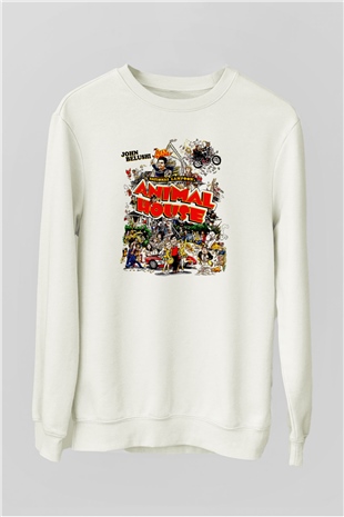 Animal House Beyaz Unisex  Sweatshirt