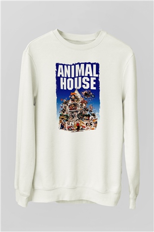 Animal House Beyaz Unisex  Sweatshirt