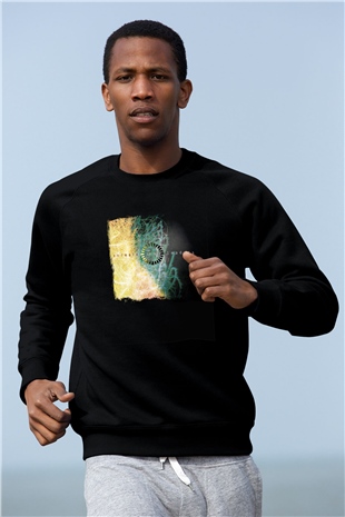 Animals as Leaders Baskılı Unisex Siyah Sweatshirt