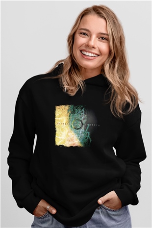 Animals as Leaders Baskılı Unisex Siyah Hoodie