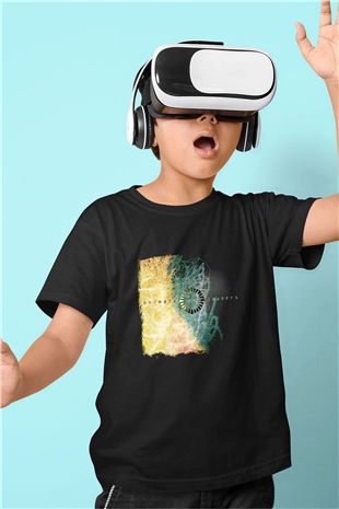 Animals as Leaders Baskılı Unisex Siyah Çocuk Tişört