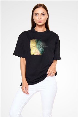 Animals as Leaders Baskılı Unisex Siyah Oversize Tişört