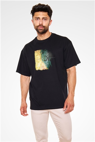 Animals as Leaders Baskılı Unisex Siyah Oversize Tişört