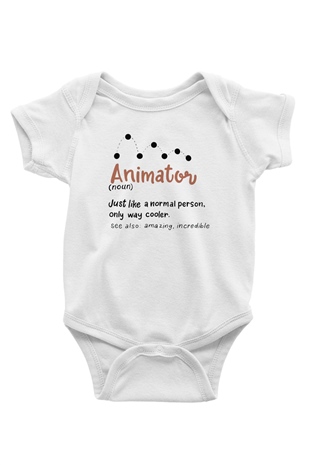 Animatör Beyaz Bebek Body - Zıbın