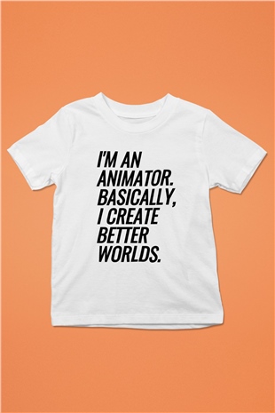 Animatör Beyaz Unisex Çocuk Tişört