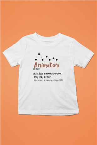 Animatör Beyaz Unisex Çocuk Tişört