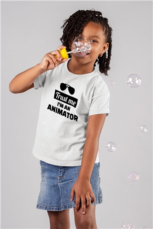 Animatör Beyaz Unisex Çocuk Tişört