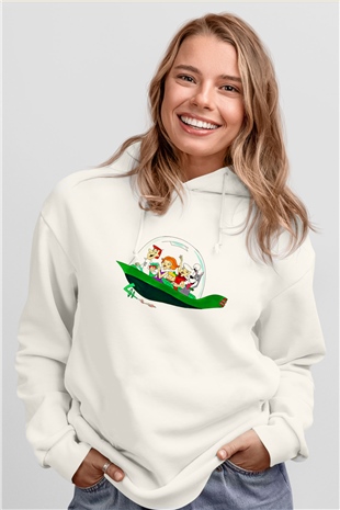 Animatör Beyaz Unisex Hoodie