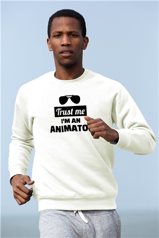 Animatör Beyaz Unisex Sweatshirt