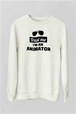 Animatör Beyaz Unisex Sweatshirt