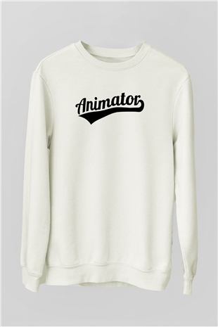 Animatör Beyaz Unisex Sweatshirt