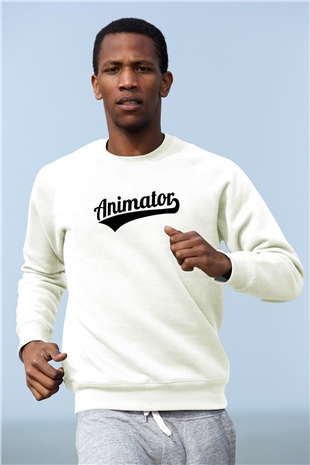 Animatör Beyaz Unisex Sweatshirt