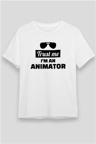 Animatör Beyaz Unisex Tişört T-Shirt - TişörtFabrikası