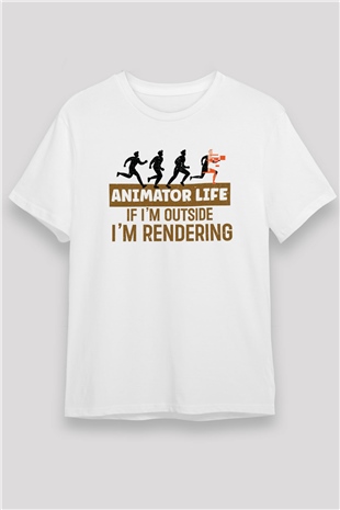 Animatör Beyaz Unisex Tişört T-Shirt - TişörtFabrikası