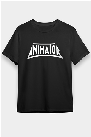 Animatör Siyah Unisex Tişört T-Shirt - TişörtFabrikası