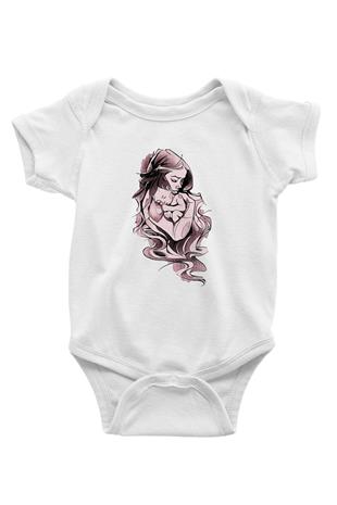 Anneler Günü Baskılı Beyaz Unisex Bebek Body - Zıbın