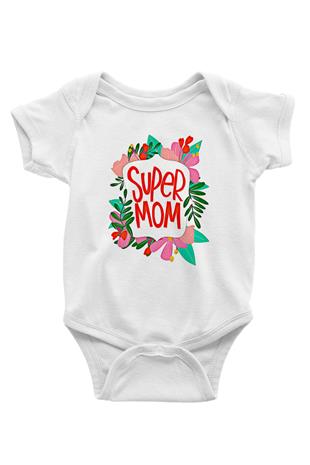 Anneler Günü Baskılı Beyaz Unisex Bebek Body - Zıbın