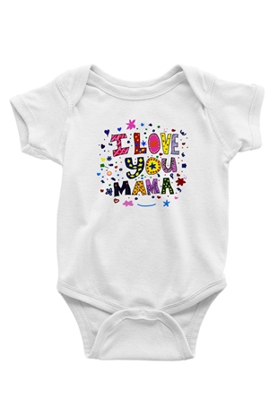 Anneler Günü Baskılı Beyaz Unisex Bebek Body - Zıbın