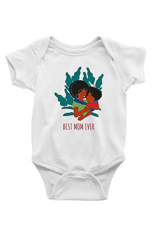 Anneler Günü Baskılı Beyaz Unisex Bebek Body - Zıbın