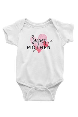 Anneler Günü Baskılı Beyaz Unisex Bebek Body - Zıbın