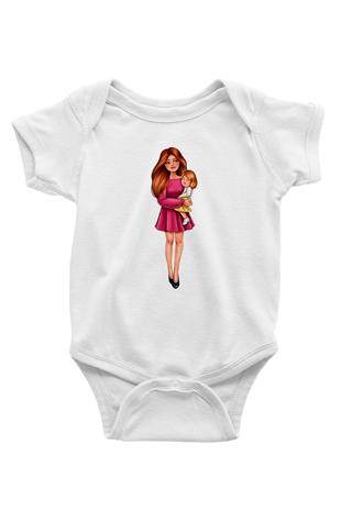 Anneler Günü Baskılı Beyaz Unisex Bebek Body - Zıbın