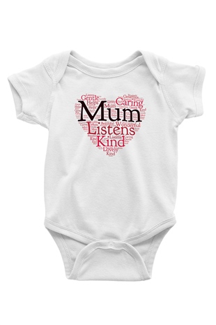 Anneler Günü Baskılı Beyaz Unisex Bebek Body - Zıbın