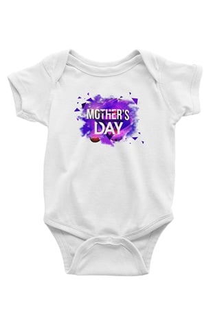 Anneler Günü Baskılı Beyaz Unisex Bebek Body - Zıbın