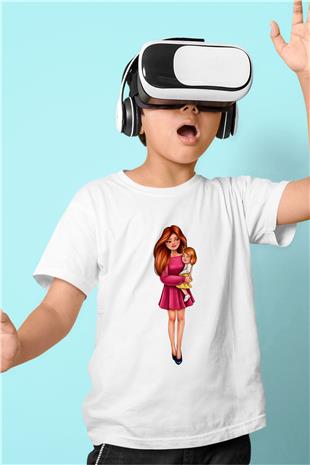Anneler Günü Baskılı Beyaz Unisex Beyaz Çocuk Tişört - Tshirt