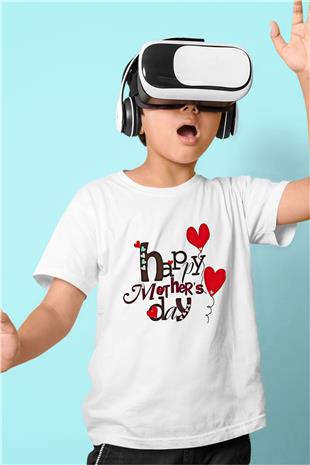 Anneler Günü Baskılı Beyaz Unisex Beyaz Çocuk Tişört - Tshirt