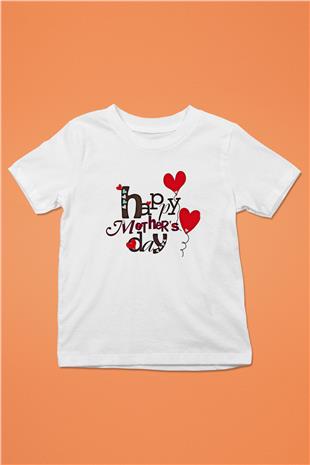 Anneler Günü Baskılı Beyaz Unisex Beyaz Çocuk Tişört - Tshirt