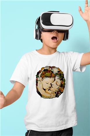 Anneler Günü Baskılı Beyaz Unisex Beyaz Çocuk Tişört - Tshirt