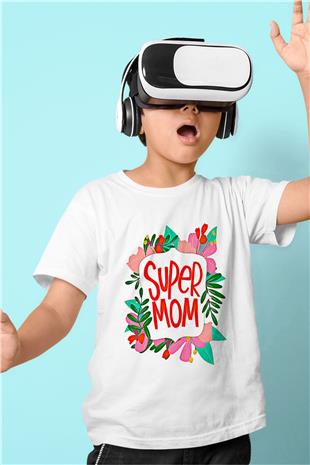 Anneler Günü Baskılı Beyaz Unisex Beyaz Çocuk Tişört - Tshirt