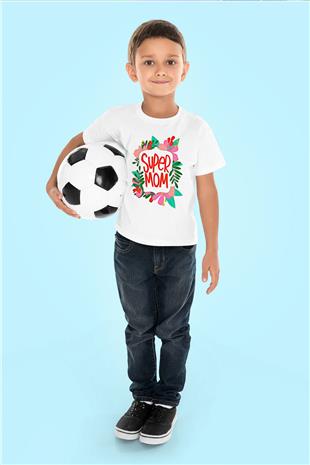 Anneler Günü Baskılı Beyaz Unisex Beyaz Çocuk Tişört - Tshirt