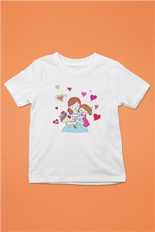 Anneler Günü Baskılı Beyaz Unisex Beyaz Çocuk Tişört - Tshirt