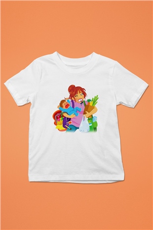 Anneler Günü Baskılı Beyaz Unisex Çocuk Tişört