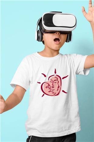 Anneler Günü Baskılı Beyaz Unisex Çocuk Tişört