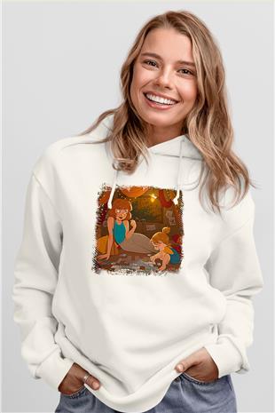 Anneler Günü Baskılı Beyaz Unisex Hoodie