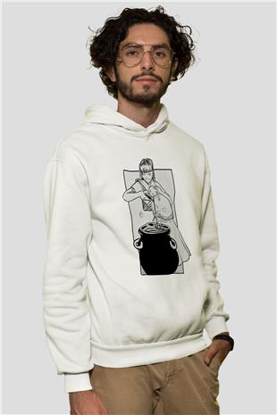 Anneler Günü Baskılı Beyaz Unisex Hoodie