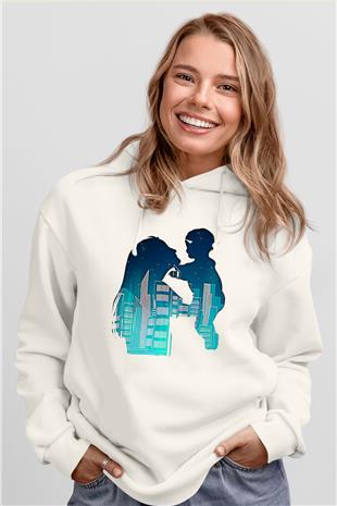Anneler Günü Baskılı Beyaz Unisex Hoodie