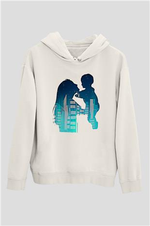 Anneler Günü Baskılı Beyaz Unisex Hoodie