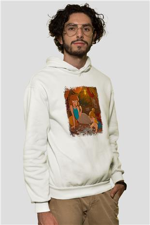Anneler Günü Baskılı Beyaz Unisex Hoodie
