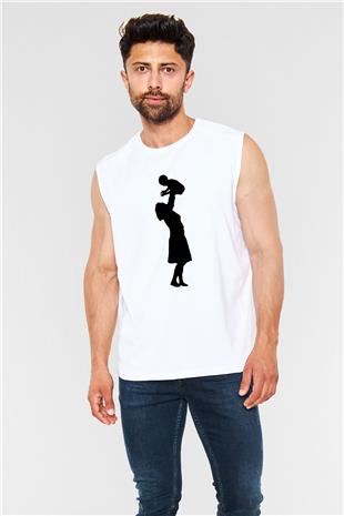 Anneler Günü Baskılı Beyaz Unisex Kolsuz Tişört - Tshirt