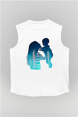 Anneler Günü Baskılı Beyaz Unisex Kolsuz Tişört - Tshirt