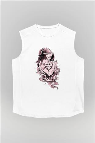 Anneler Günü Baskılı Beyaz Unisex Kolsuz Tişört - Tshirt