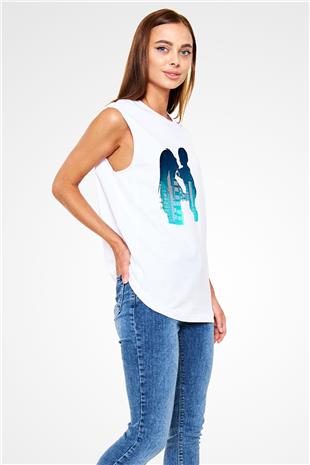 Anneler Günü Baskılı Beyaz Unisex Kolsuz Tişört - Tshirt