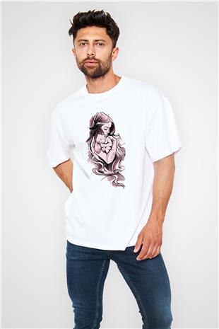 Anneler Günü Baskılı Beyaz Unisex Oversize Tişört - Tshirt
