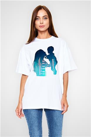 Anneler Günü Baskılı Beyaz Unisex Oversize Tişört - Tshirt